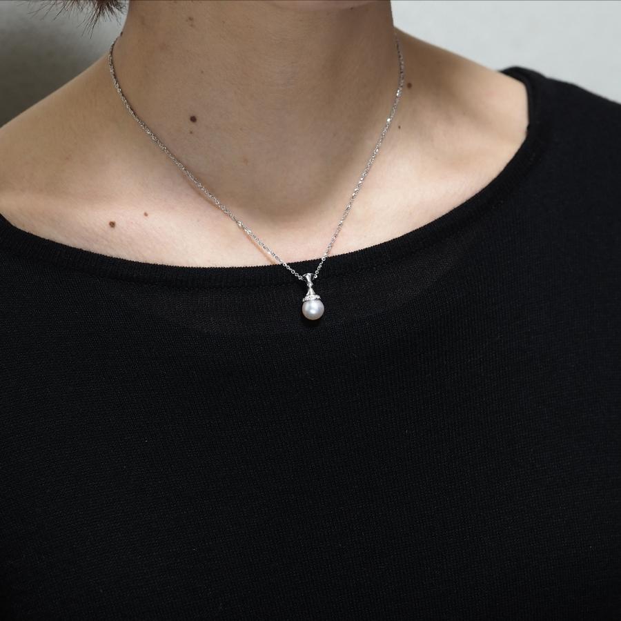 K18WG ダイヤ　パール　ネックレストップ 楽天市場】タサキ K18WG ダイヤ パール ネックレス チャンツ【新品同様