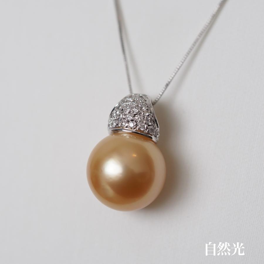 K18WG 南洋真珠 ナチュラルゴールド ペンダントトップ 13.5mm 鑑別書付き 白蝶パール 18金ホワイトゴールド 大珠 大ぶり 大きめ ギフト 普段使い 日本製の画像