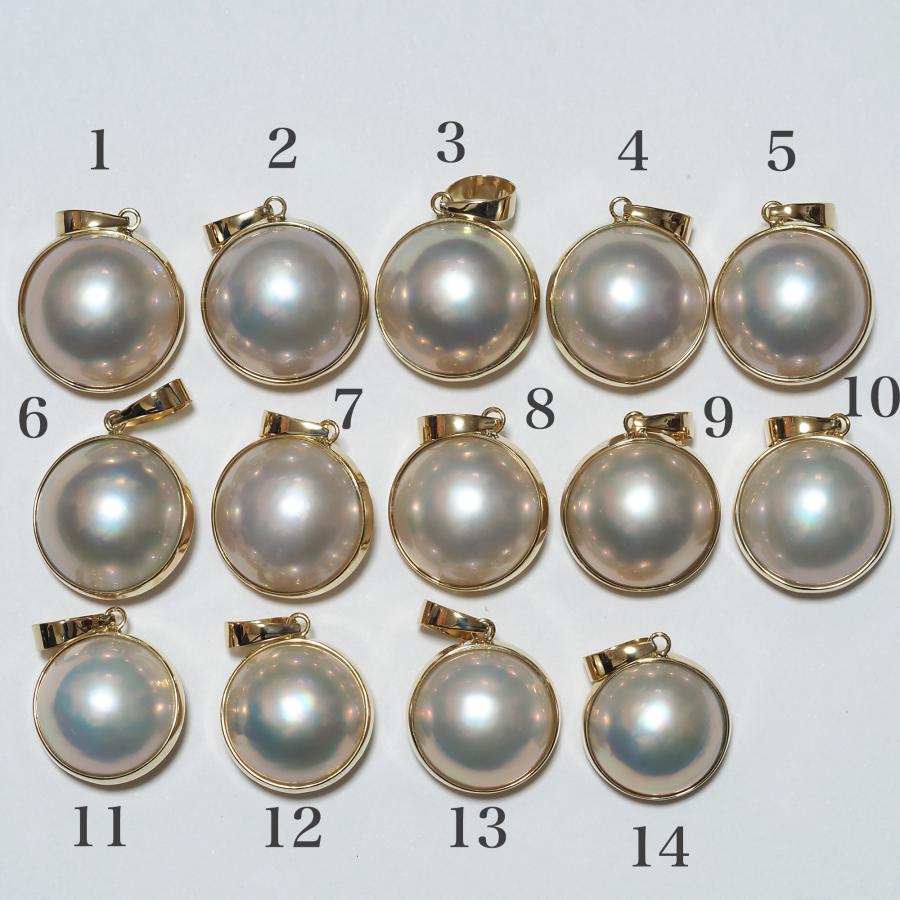 k18マベ真珠ダイヤモンドペンダント K18 マベ真珠 ペンダントトップ 13-14.5mm 奄美産 パール 18金