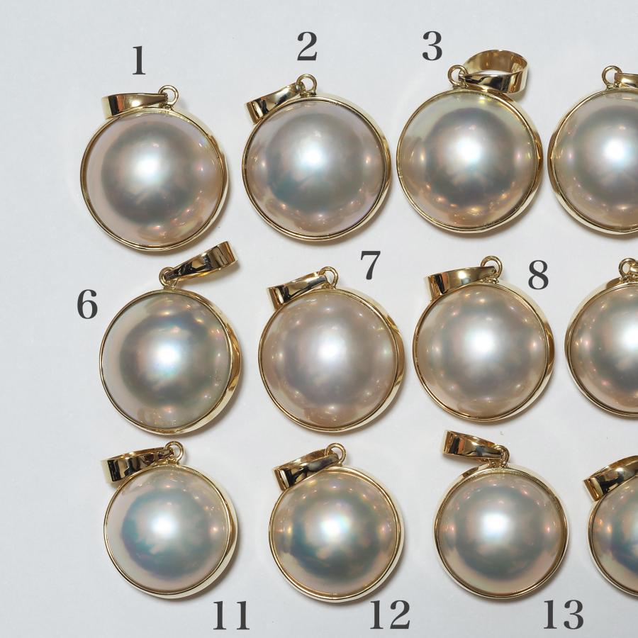 k18wg マベパールトップ 楽天市場】21mmマベ真珠&ダイヤモンドK18WGペンダントトップ