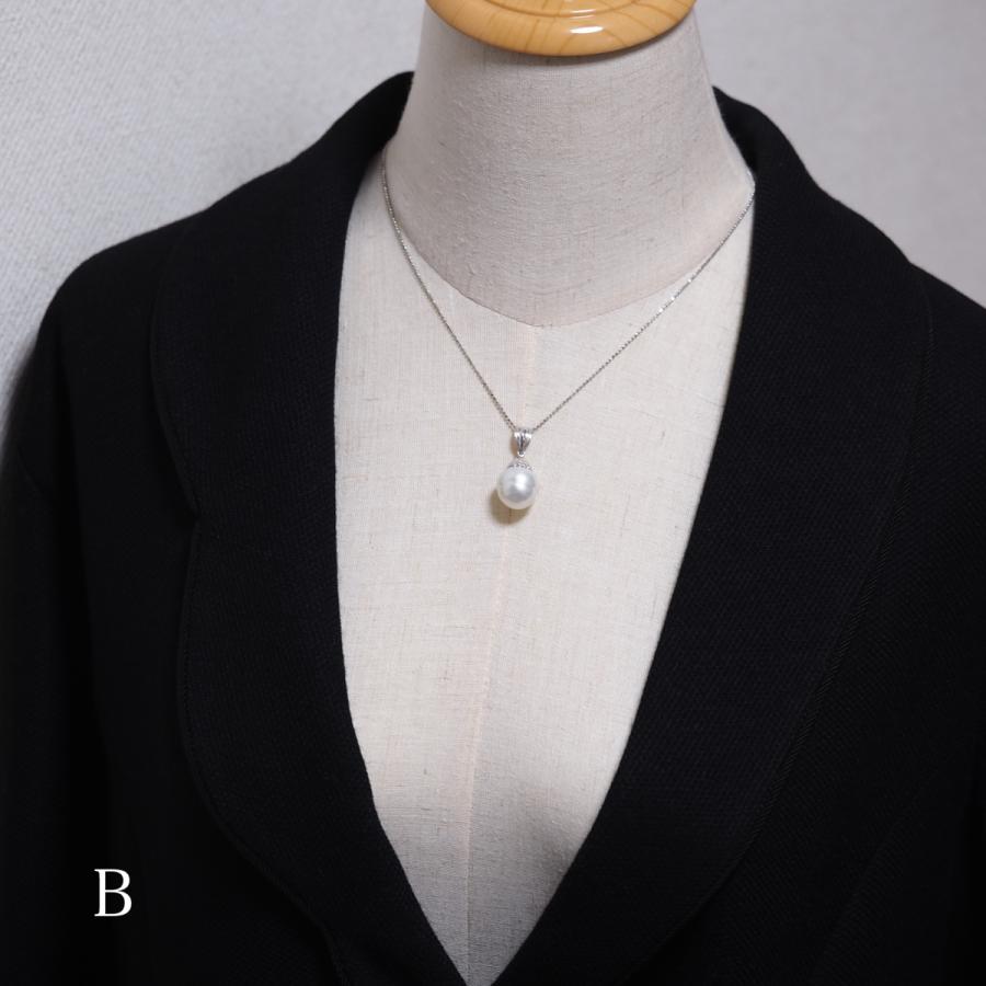 パール ペンダント PT900 プラチナ900 南洋真珠 特大バロック ペンダントトップ 白蝶