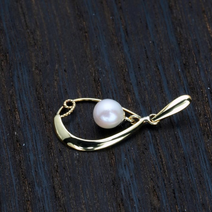 K18 アコヤ本真珠ベビーパール ペンダントトップ イエロー/ピンク