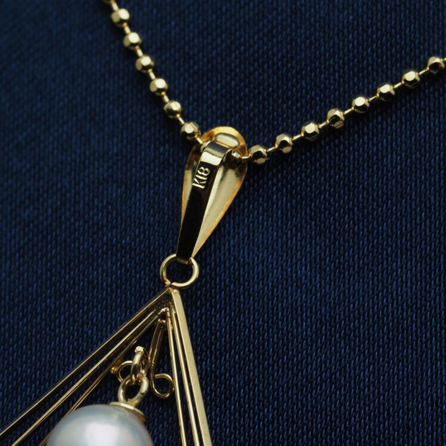 あこや真珠ペンダントトップ＜8mm＞K18YG P-8476 | 真珠ペンダント