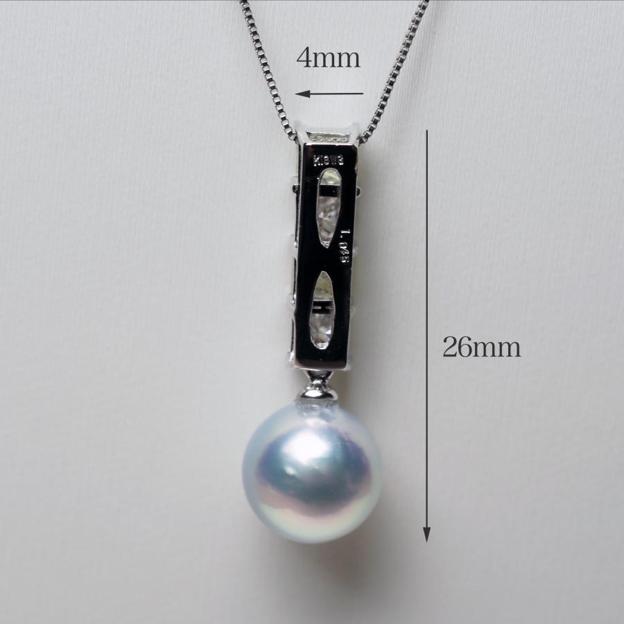 K18WG アコヤ本真珠 真多麻 ペンダントトップ 1.045ct ホワイト&イエローダイヤモンド 鑑別書付き あこやパール 18金ホワイトゴールド 無調色 ギフト 日本製の画像