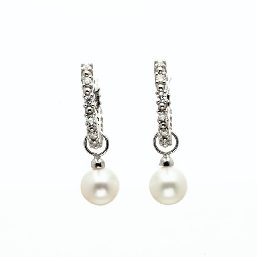 K14WG 天然ダイヤモンド0.2ct フープピアス フルエタニティー