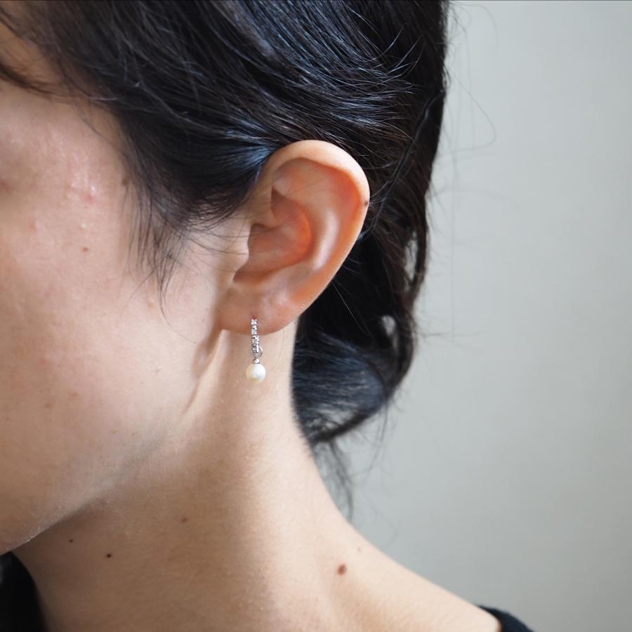 K14WG ダイヤモンド0.2ct フープピアス K14WG 天然ダイヤモンド0.2ct フープピアス フルエタニティー