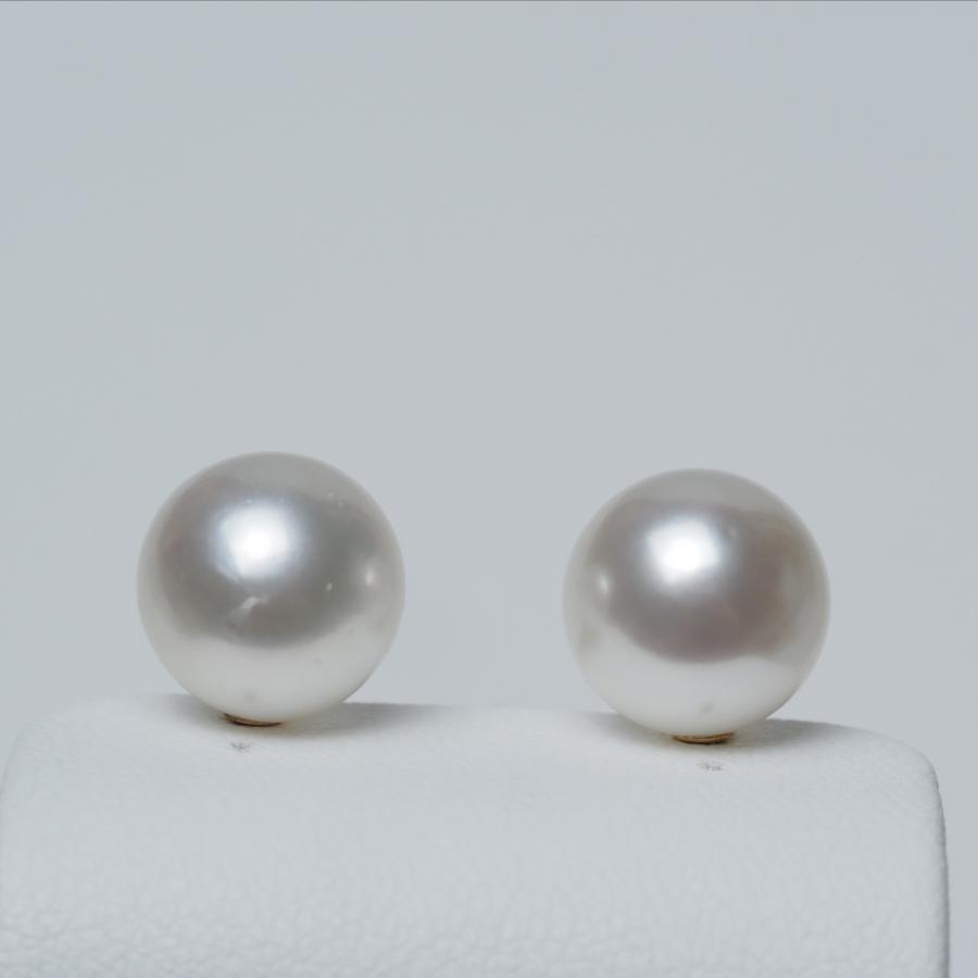 南洋真珠 ピアス 10mm up アコヤルックカラー イヤリングにも変更可 白