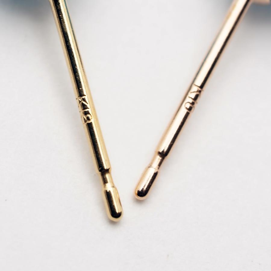 アコヤ本真珠 ピアス 特選 5-5.5mm/ブルーグリーン K10PG/K18YG あこや