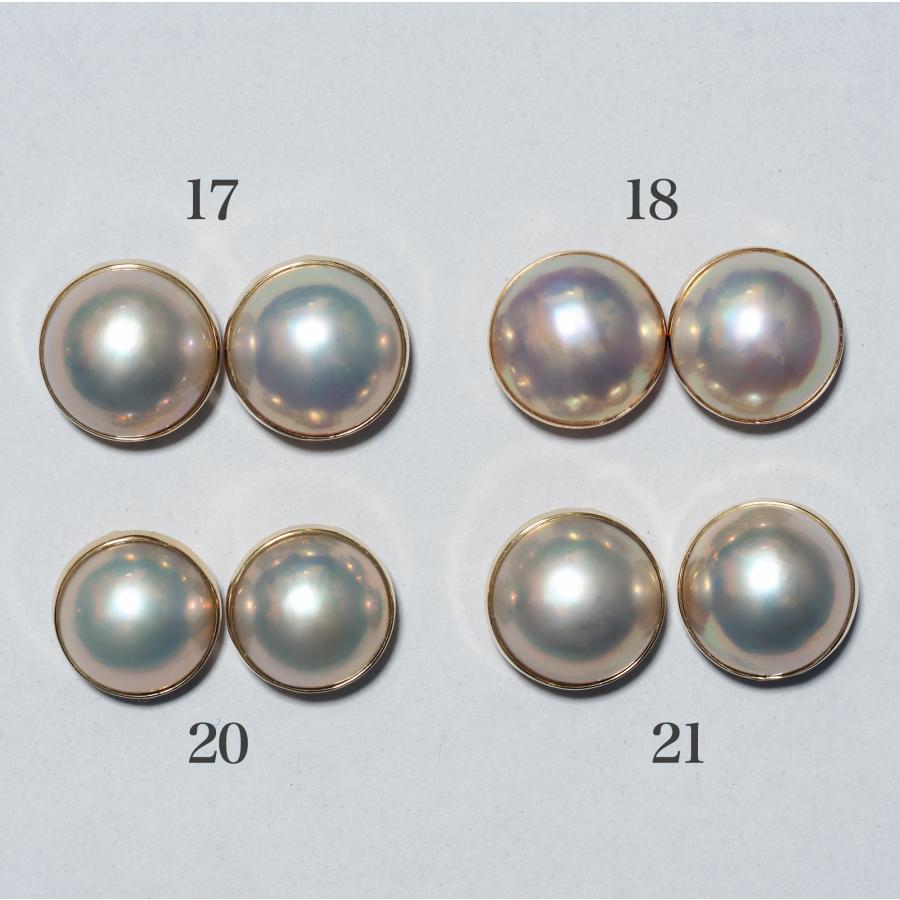 K18 マベ真珠 スタッドピアス 13.5-14.5mm 奄美産 パール 18金 K18 マベ真珠 スタッドピアス 13.5-14.5mm 奄美産 パール 18金