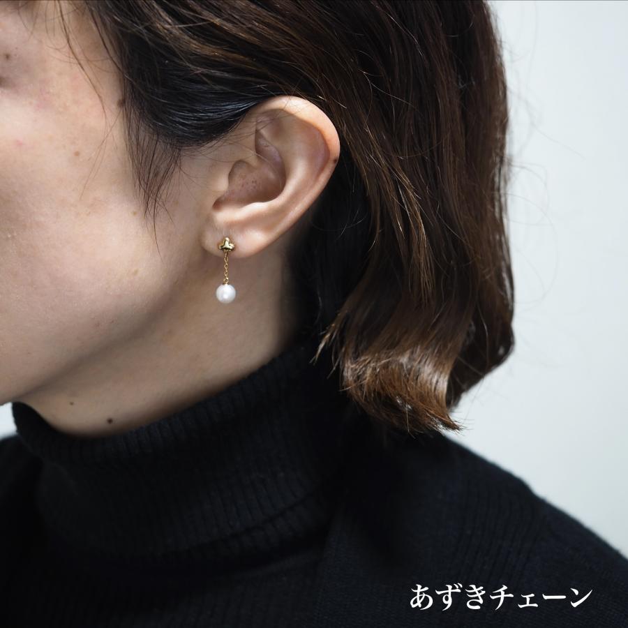 K18 アコヤ本真珠 クローバー ピアス あこやパール 18金イエロー