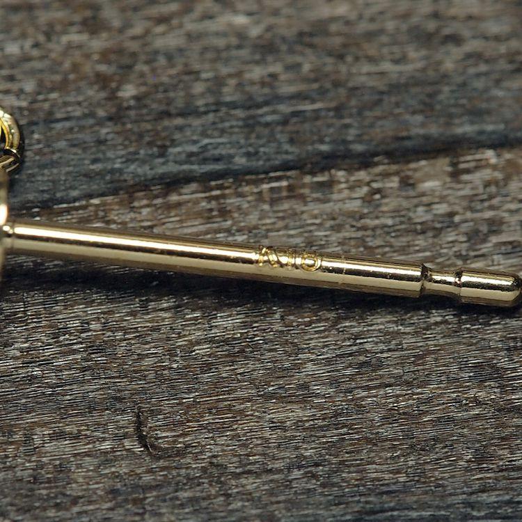 K18 アコヤ本真珠ベビーパール リボン ピアス 18金イエローゴールド