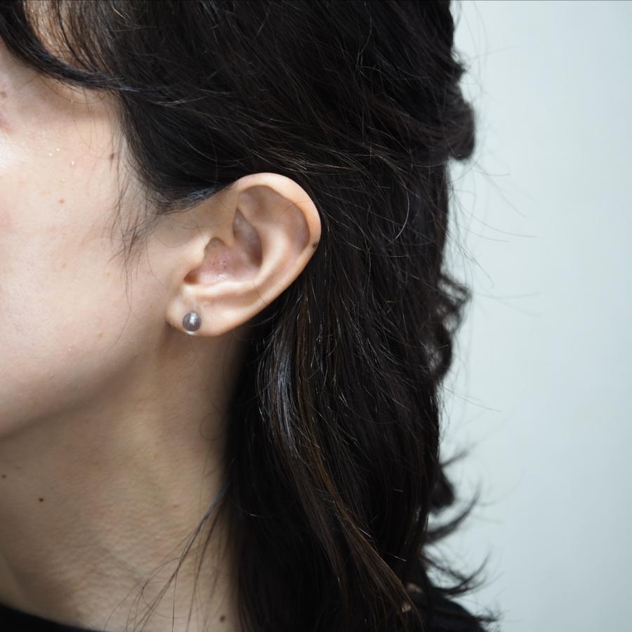 スカイブルートパーズ スタッドピアス ラウンド6mm K18ポスト 天然石