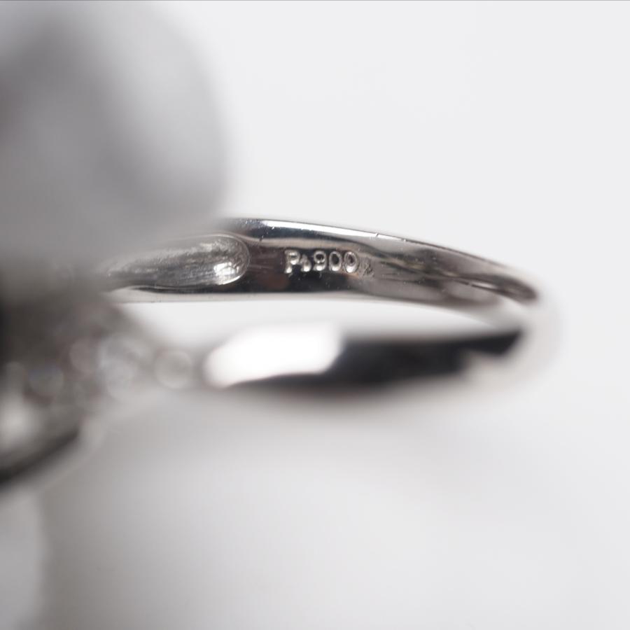 Pt900 タヒチ真珠 リング テリVery Good 11mm up シルバーグリーン 13号 サイズ直し可 鑑別カード付き 黒蝶パール 指輪 大ぶり ギフト 大珠 冠婚葬祭 日本製の画像