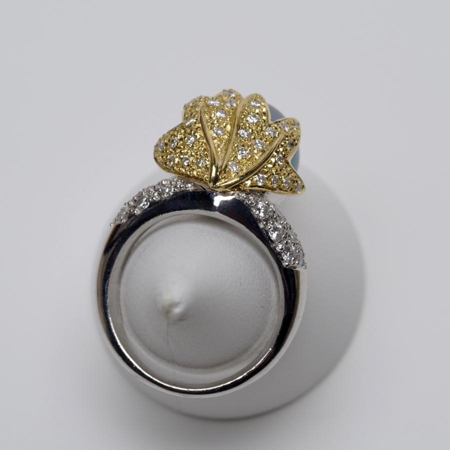 ♥新品♥Pt900 タヒチパール　ダイヤモンドリング　12号 プラチナ900/K18 特撰 タヒチ真珠 リング 11mm up/オーシャンカラー 12