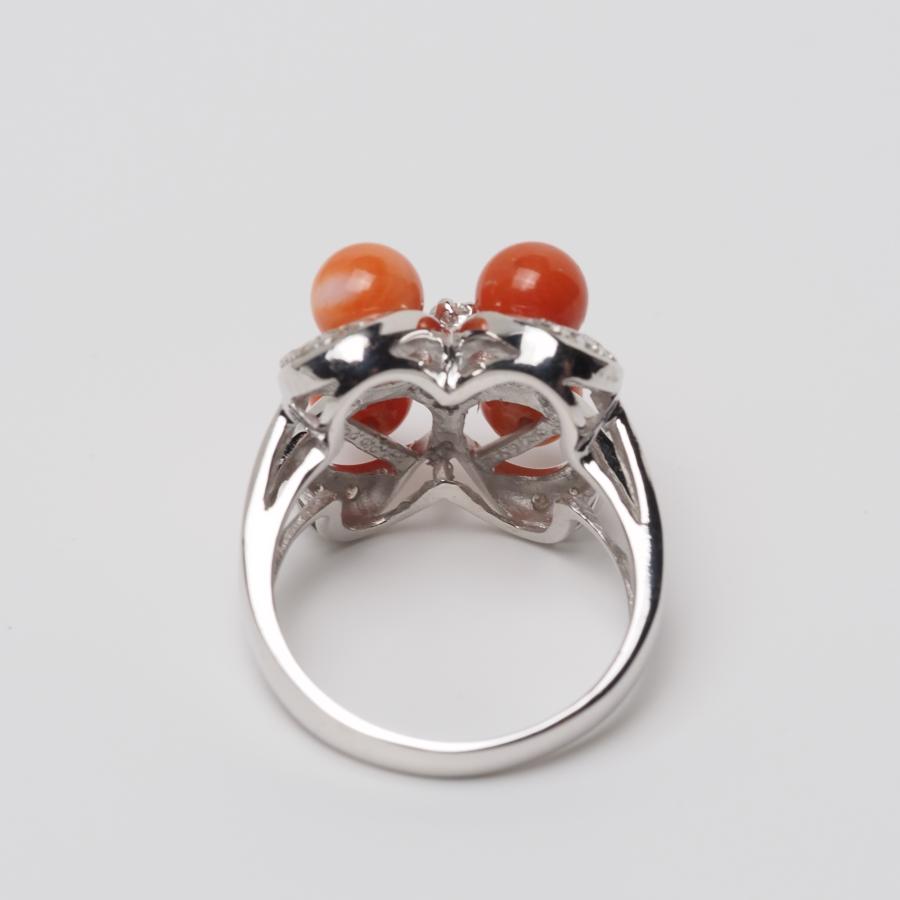 天然赤珊瑚 葉っぱ系 k18金