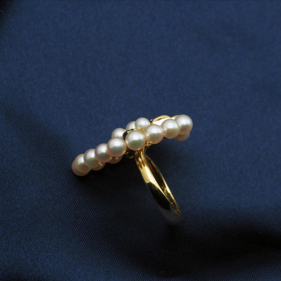 K18 ベビーパール リング レディース 真珠指輪 12号 K18 アコヤ本真珠ベビーパール リング 12号 サイズ直し可 あこや
