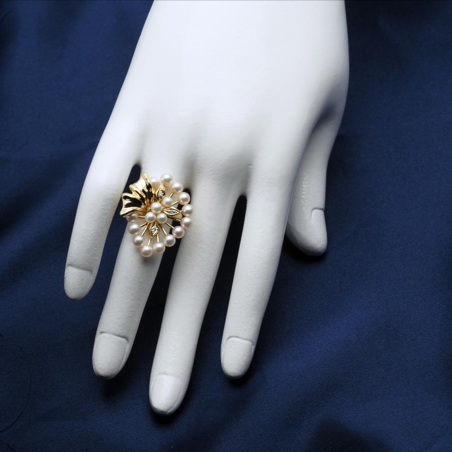 K18 ベビーパール リング レディース 真珠指輪 12号 K18 アコヤ本真珠ベビーパール リング 12号 サイズ直し可 あこや
