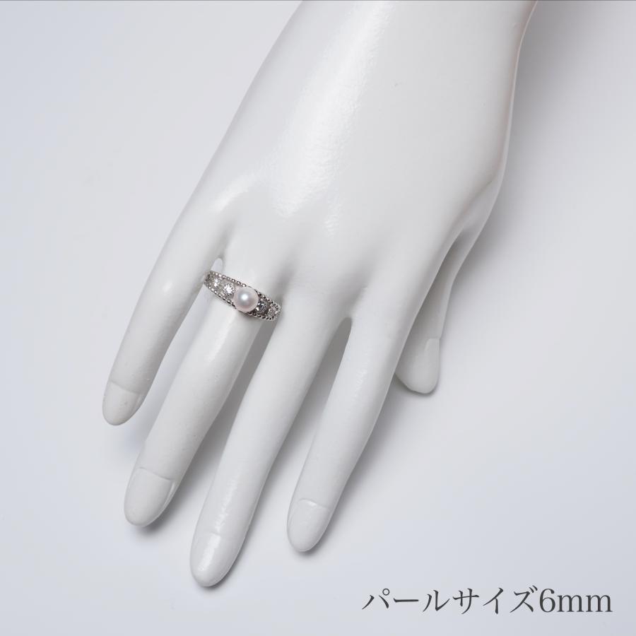 シルバー925 アコヤ本真珠 オープンリング 10-20号対応 6mm/7mm あこや