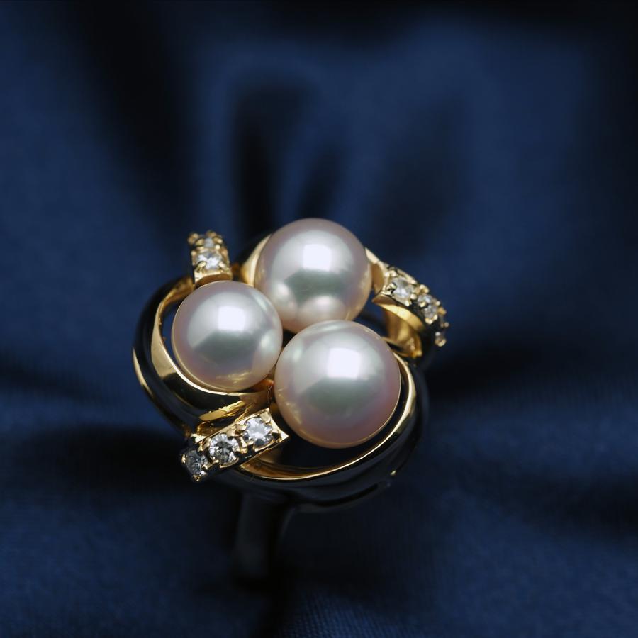 K18　指輪　パール K18 11mmゴールドパール デザイン リング 通販 - ディノス