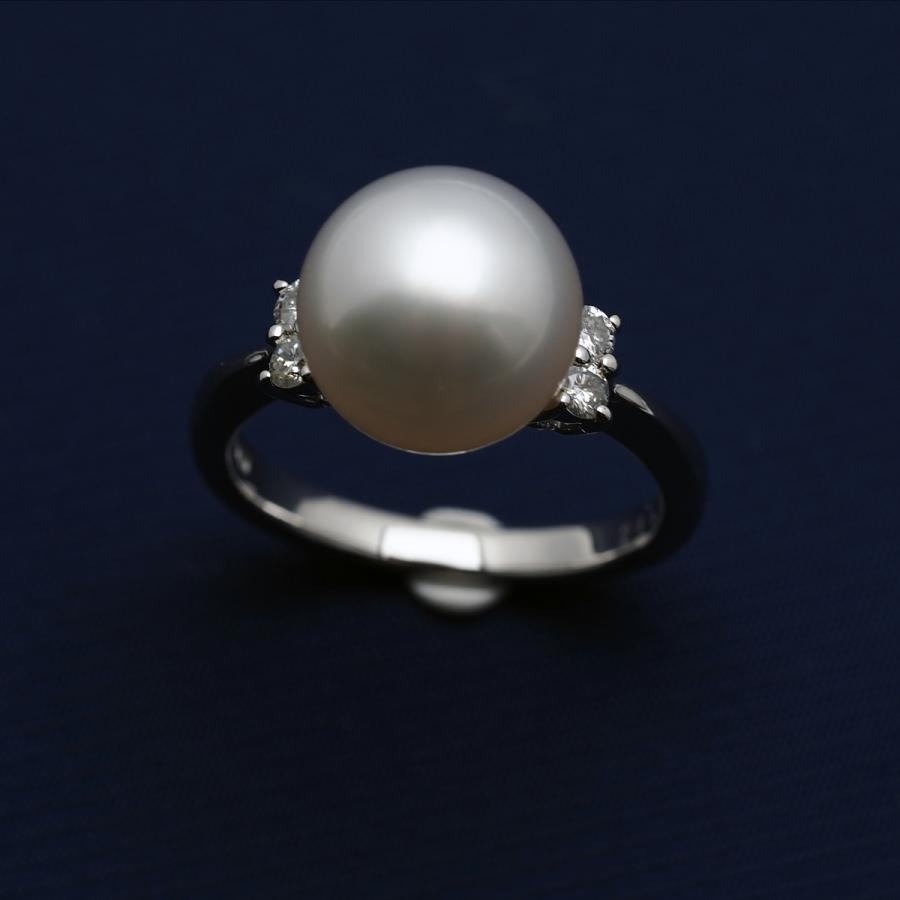 pt900白蝶貝南洋真珠リング