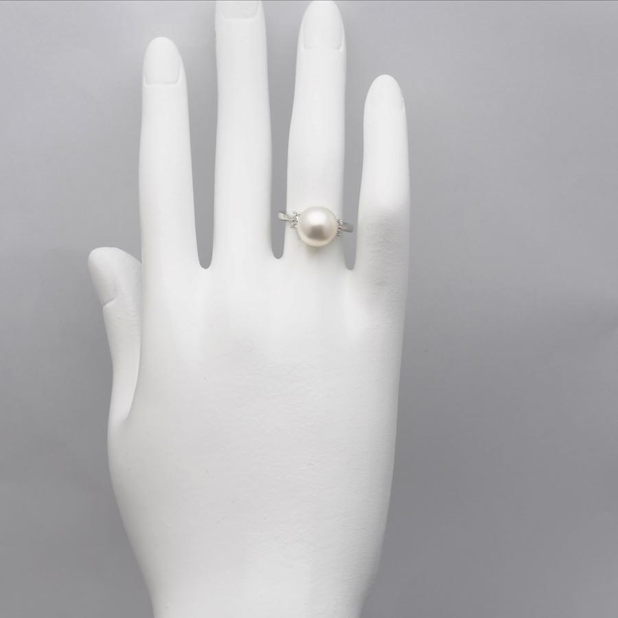 プラチナ900 南洋真珠 リング シルバーホワイト 10mm/ラウンド 9号  
