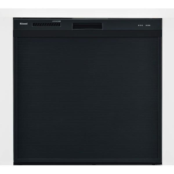   《KJK》 リンナイ 食器洗い乾燥機 コンパクト 標準スライドオープン 幅45cm ブラック ωα1