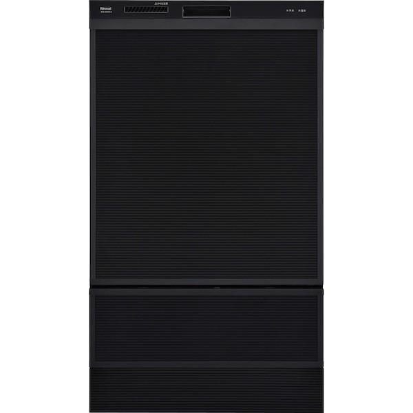   《KJK》 リンナイ 食器洗い乾燥機 ミドルグレード 深型スライドオープン 自立脚付き 幅45cm ブラック ωα1