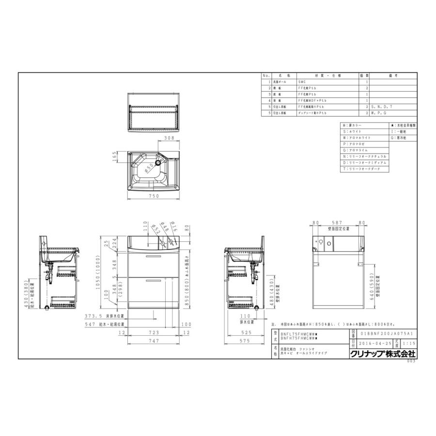 Bnfh75fhmcwpi Kjk クリナップ 洗面化粧台 ファンシオ ベースキャビネット 幅750mm 高さ85cm オールスライドタイプ アロマロゼ Wg1 Bnfh75fhmcwp Kjk 通販 Yahoo ショッピング