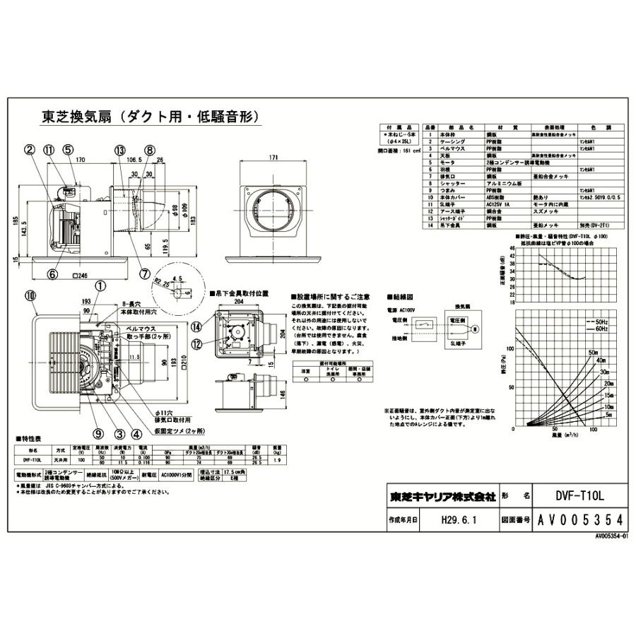 【DVF-T10L】 《KJK》 東芝 ダクト用換気扇 スタンダード格子タイプ 〔旧品番：DVF-G10L8〕 ωβ0｜kjk｜02