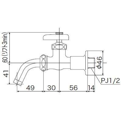 KVK 【K111】 《KJK》 送り座付吐水口回転形水栓 ωζ0 : KJK - 通販