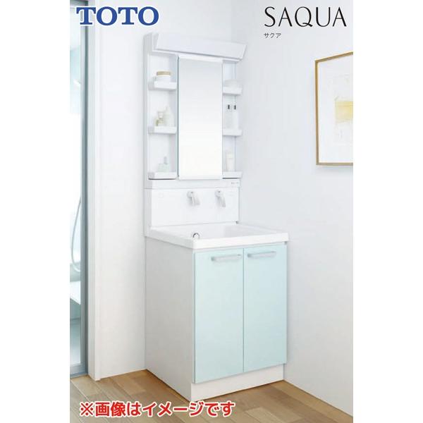 《KJK》 TOTO 洗面化粧台 サクア 幅600mm 2枚扉 寒冷地 1面鏡(鏡裏収納付き) エコミラーなし ωα1