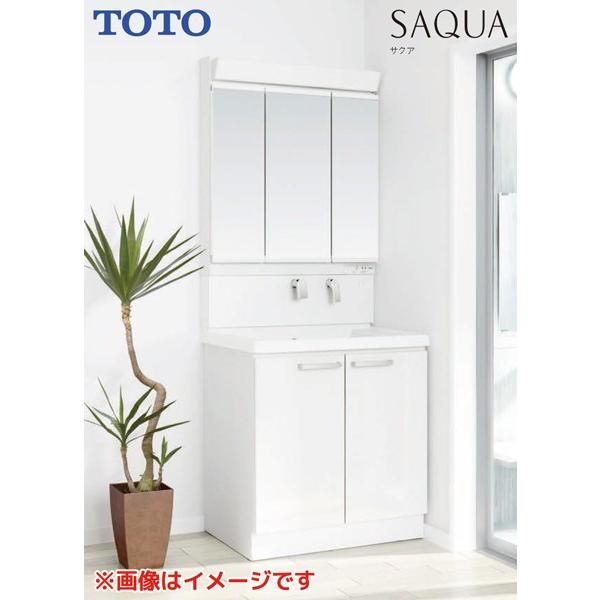 《KJK》 TOTO 洗面化粧台 サクア 幅750mm 2段引き出し 寒冷地 1面鏡(鏡裏収納付き) エコミラーなし ωα1