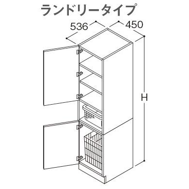 【LTSWB045CC(R/L)1】 《KJK》 TOTO サクア トールキャビネット ランドリータイプ ボウル高850mm 間口450mm ωα1