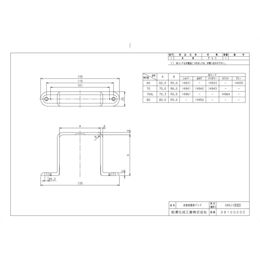 SKBJ-60グレー】 《KJK》 マエザワ 水栓柱/水栓パン 部品 水栓柱固定バンド ωε0 :M-14935:KJK - 通販 -  Yahoo!ショッピング