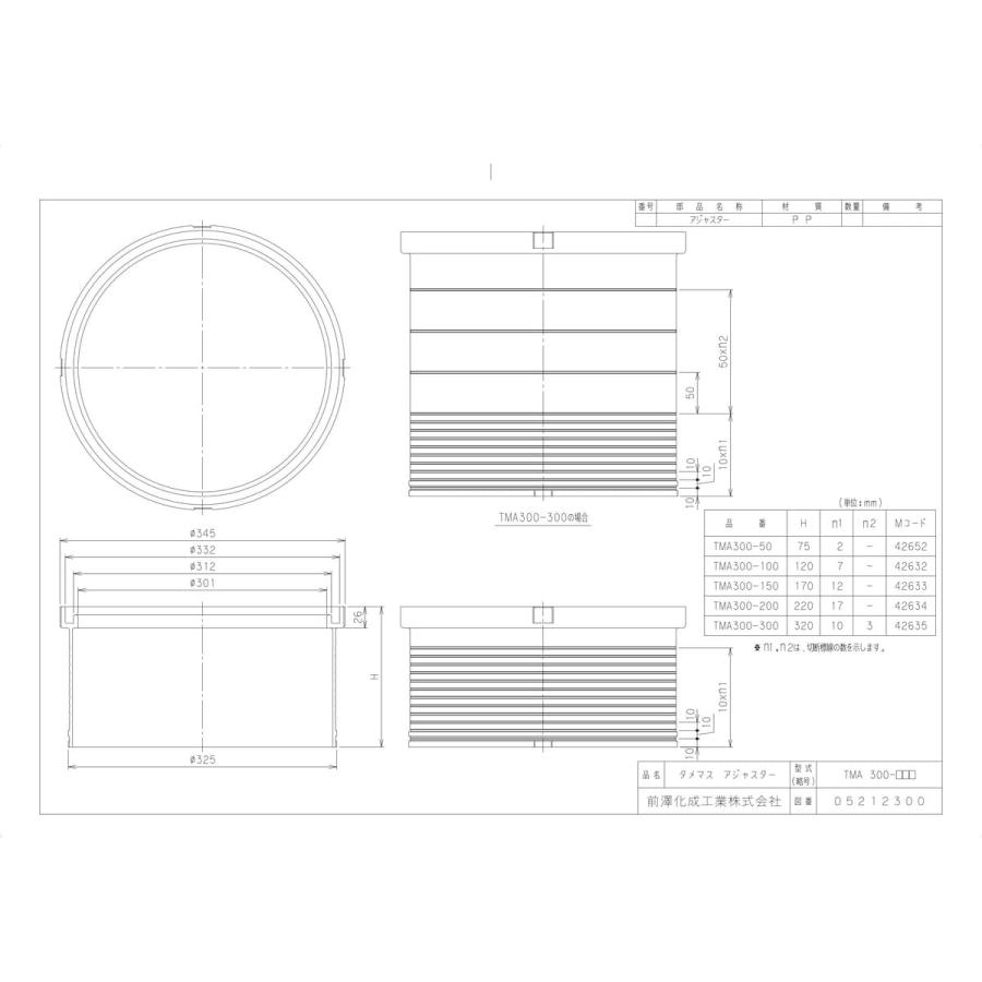 前澤化成工業 【TMA300-50】 《KJK》 マエザワ タメマス300