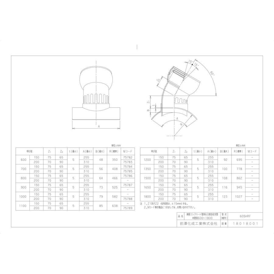 【60SHRF1100-200】 《KJK》 マエザワ 下水道継手 ヒューム管用自在支管 ωε0_1