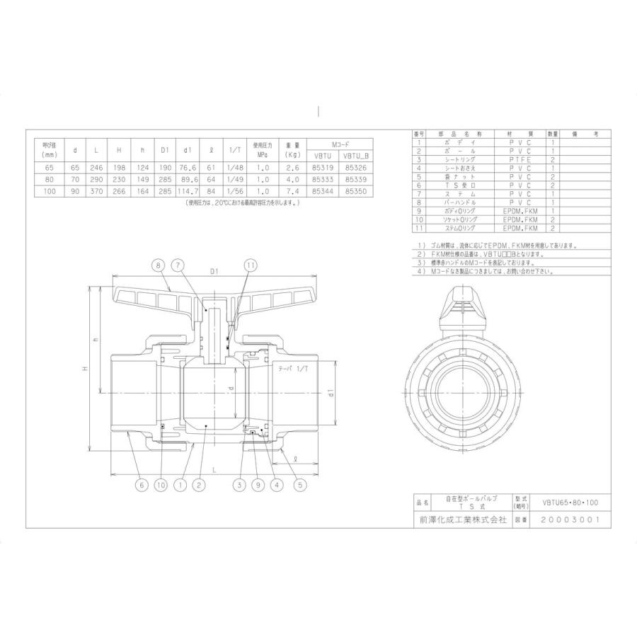 【VBTU65赤B】 《KJK》 マエザワ MSバルブ 自在型ボールバルブ ωε0_1