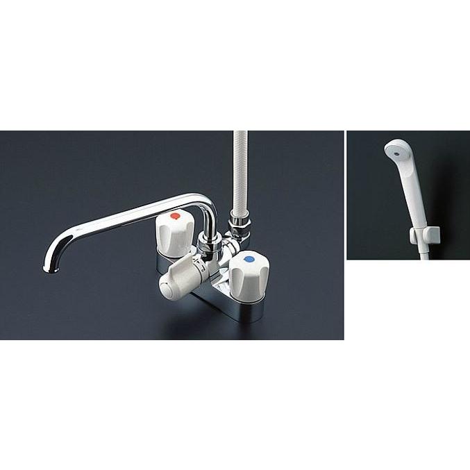 【TMS27CZ】 《KJK》 TOTO 台付2ハンドル混合水栓（一時止水付、スプレー、寒冷地用） ωρ0