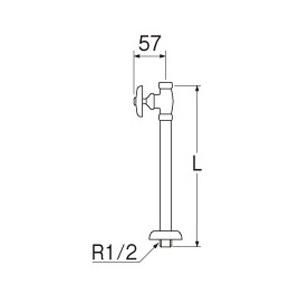 SANEI 【V21JS-X2-13X300】 《KJK》 ストレート形止水栓 ωα0 : KJK