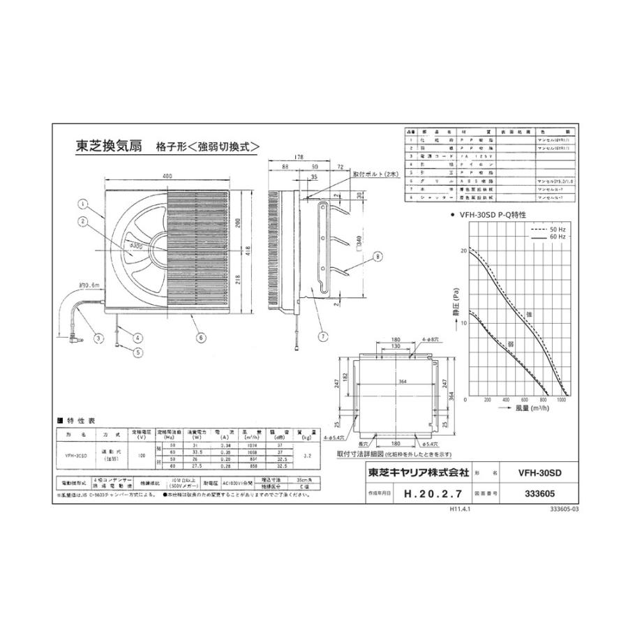 VFH-30SD】 《KJK》 東芝 一般換気扇 スタンダード格子タイプ VFH-30SD】 《KJK》 東芝 一般換気扇 スタンダード格子タイプ