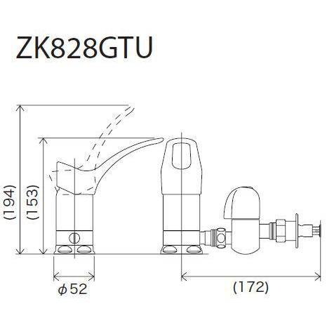 KVK 【ZK828GTU】 《KJK》 流し台用シングルレバー式混合栓用 KVK 【ZK828GTU】 《KJK》 流し台用シングルレバー式混合栓用