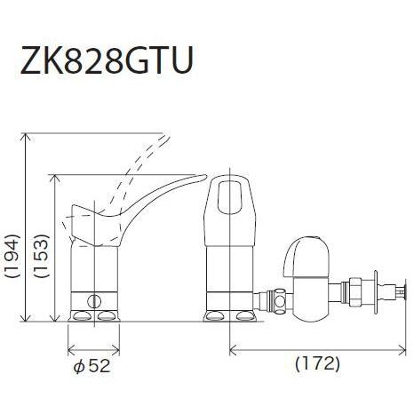 ZK828GTU】 《KJK》 KVK 流し台用シングルレバー式混合栓用分岐金具