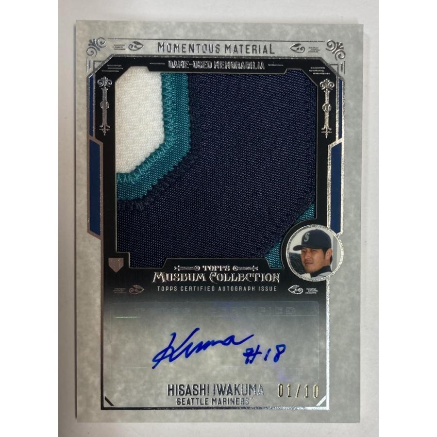【超レア!ファーストNo. 1/10枚限定】岩隈久志直筆サイン実使用特大パッチ 2015 Topps Museum Collection Silver Game-used Patch Auto