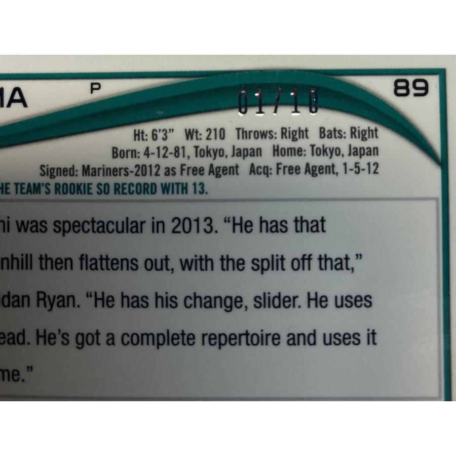 【超レア!ファーストNo. 1/10枚限定】岩隈久志直筆サイン実使用特大パッチ 2014 Topps Chrome Ref Game-used Patch Auto_1