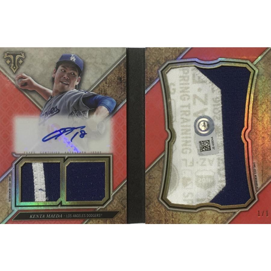 【1/1枚限定】前田健太直書きサイン特大パッチ※ホロ付き 2017 Topps Triple Threads Jumbo Hologramed Patch +2PC Booklet Auto