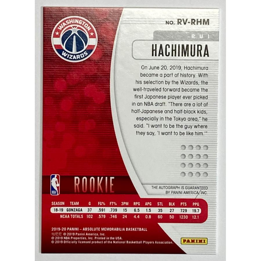 【激レア!10枚限定】八村塁直書きルーキーサイン 2019-20 Panini Absolute Memorabilia Red Ref RC Auto_1