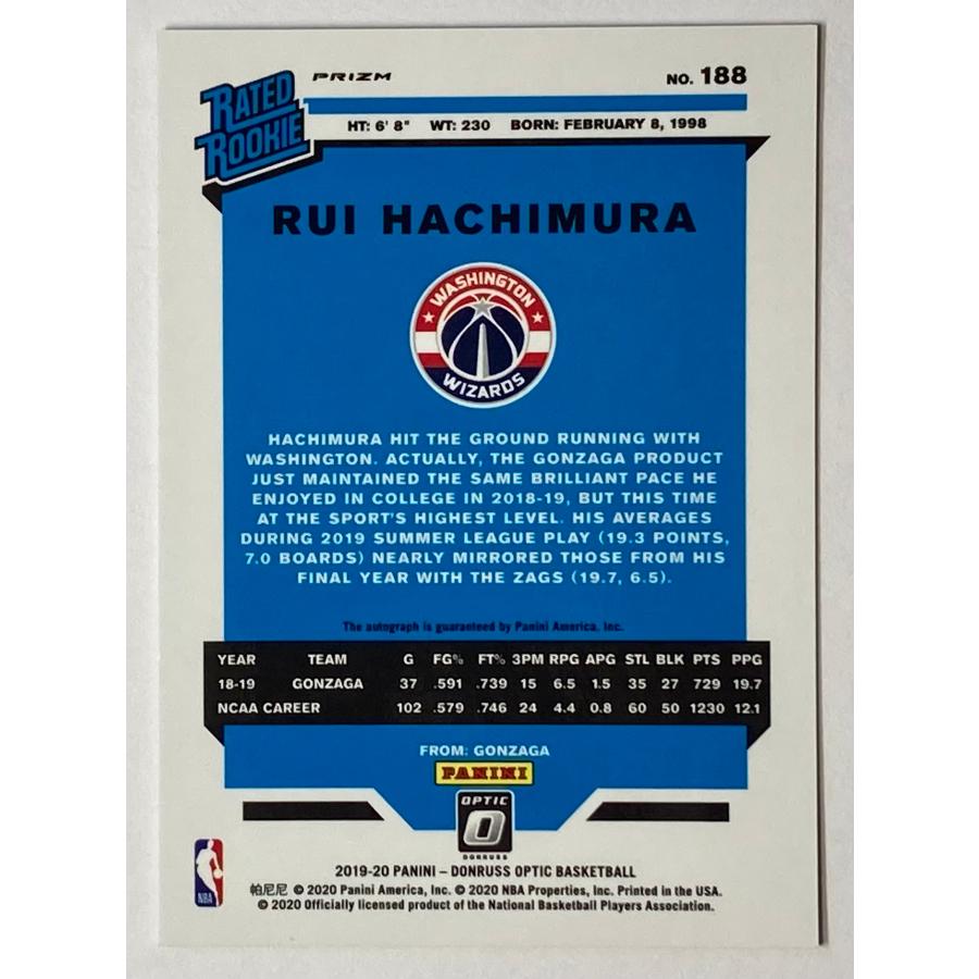 八村塁直書きルーキーサイン 2019-20 Donruss Optic Rated Rookie RC 