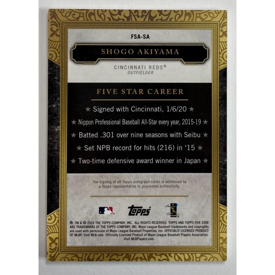 秋山翔吾 直筆サイン 2020 Topps Five Star Career