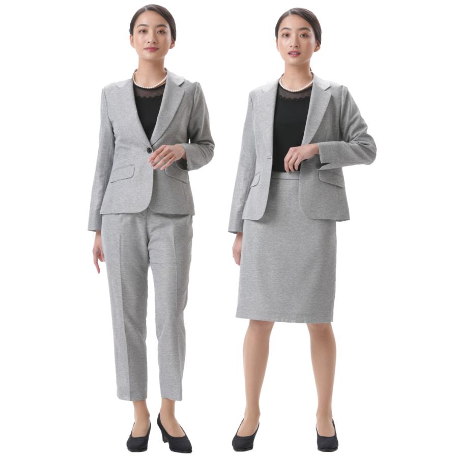 グレー色の夏用パンツ＆スカートの3点セットスーツ A22224gray : GHK