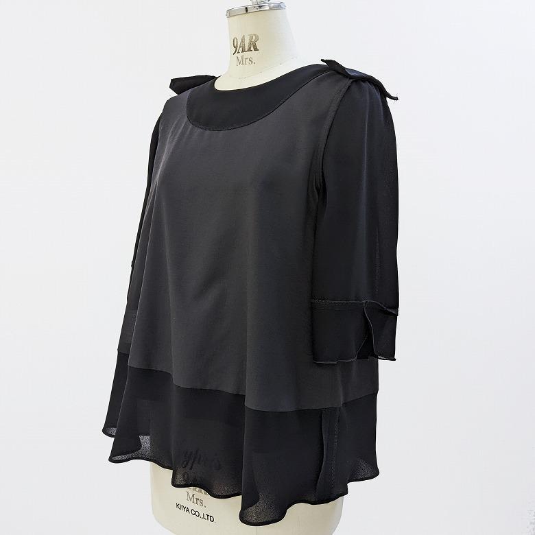 夏物 ブラックフォーマル チュニック丈ブラウス レディース 婦人 礼服  喪服  RL111054の画像
